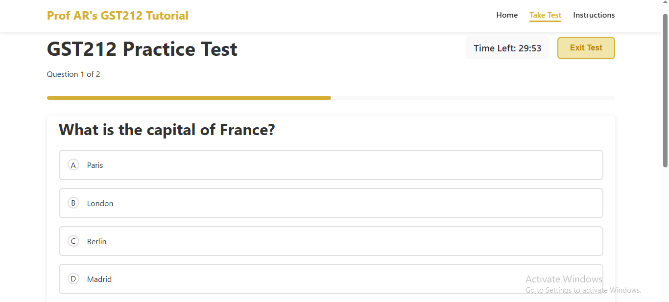 Test Interface Guide